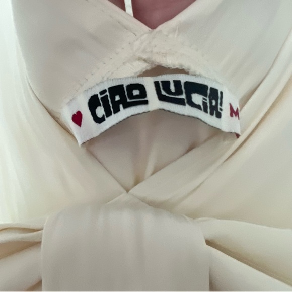 Ciao Lucia Ivory Brunello Bow Satin Maxi Dress - Medium - Picture 8 of 8